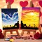 2 Pack 8x10 Pre Drawn Canvas for Painting for Adults Sip and Paint Kit for Adult's Couple's Date Night Party